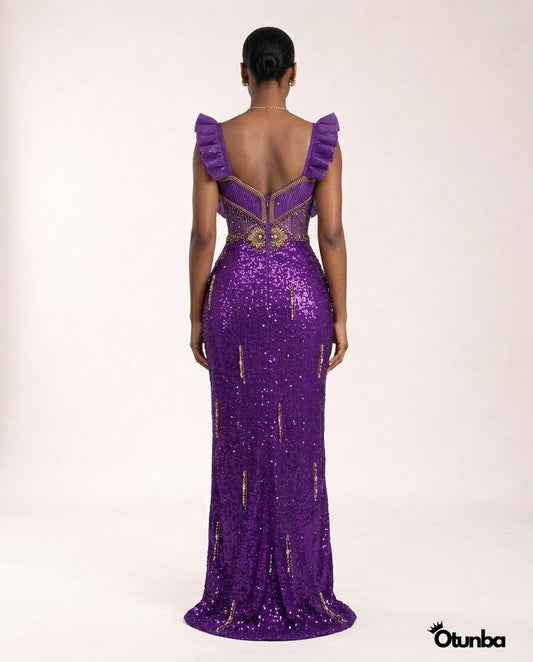 Luxury Evening Elegant Dress | Purple — Photo 3 | OTUNBA Luxury Fashion