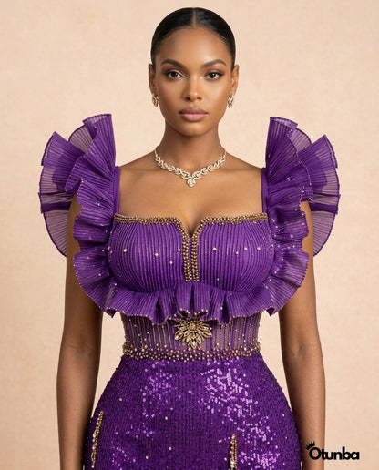 Luxury Evening Elegant Dress | Purple — Photo 5 | OTUNBA Luxury Fashion