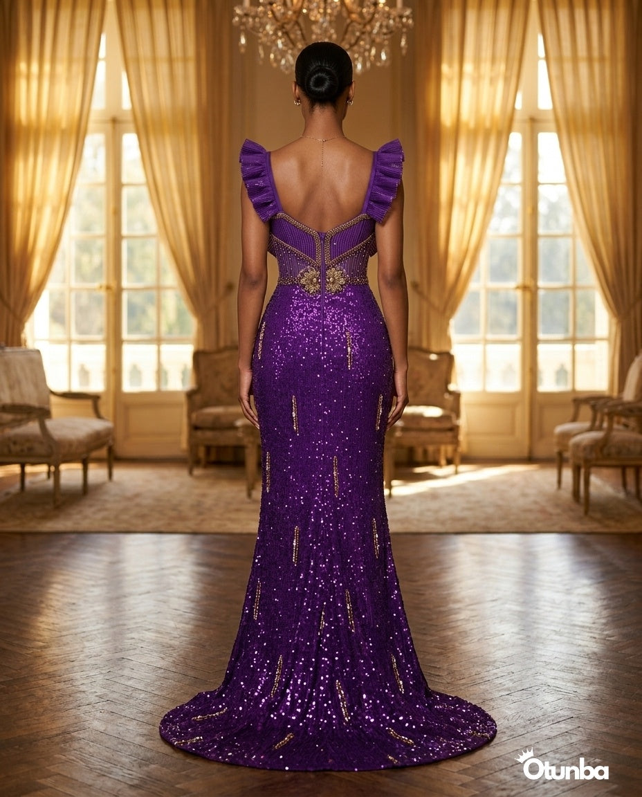 Luxury Evening Elegant Dress | Purple — Social 2 | OTUNBA Luxury Fashion