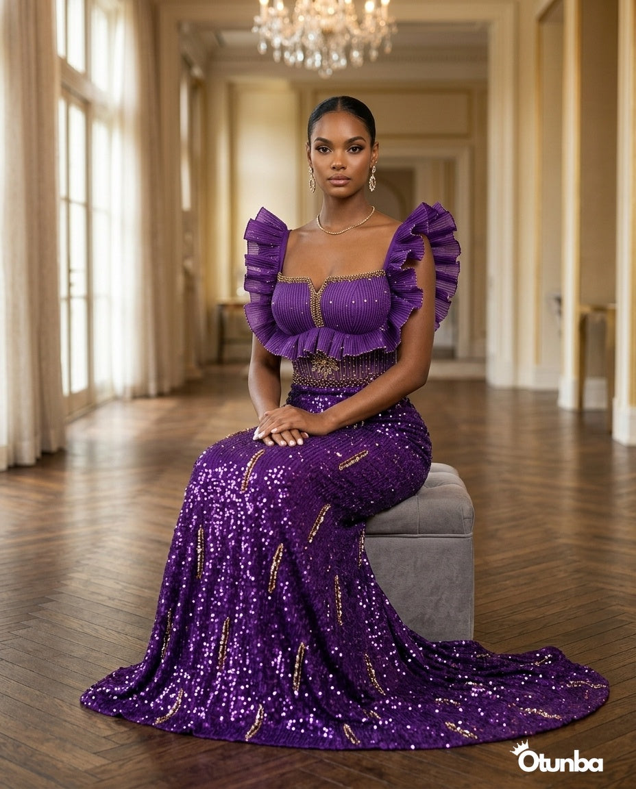 Luxury Evening Elegant Dress | Purple — Social 4 | OTUNBA Luxury Fashion