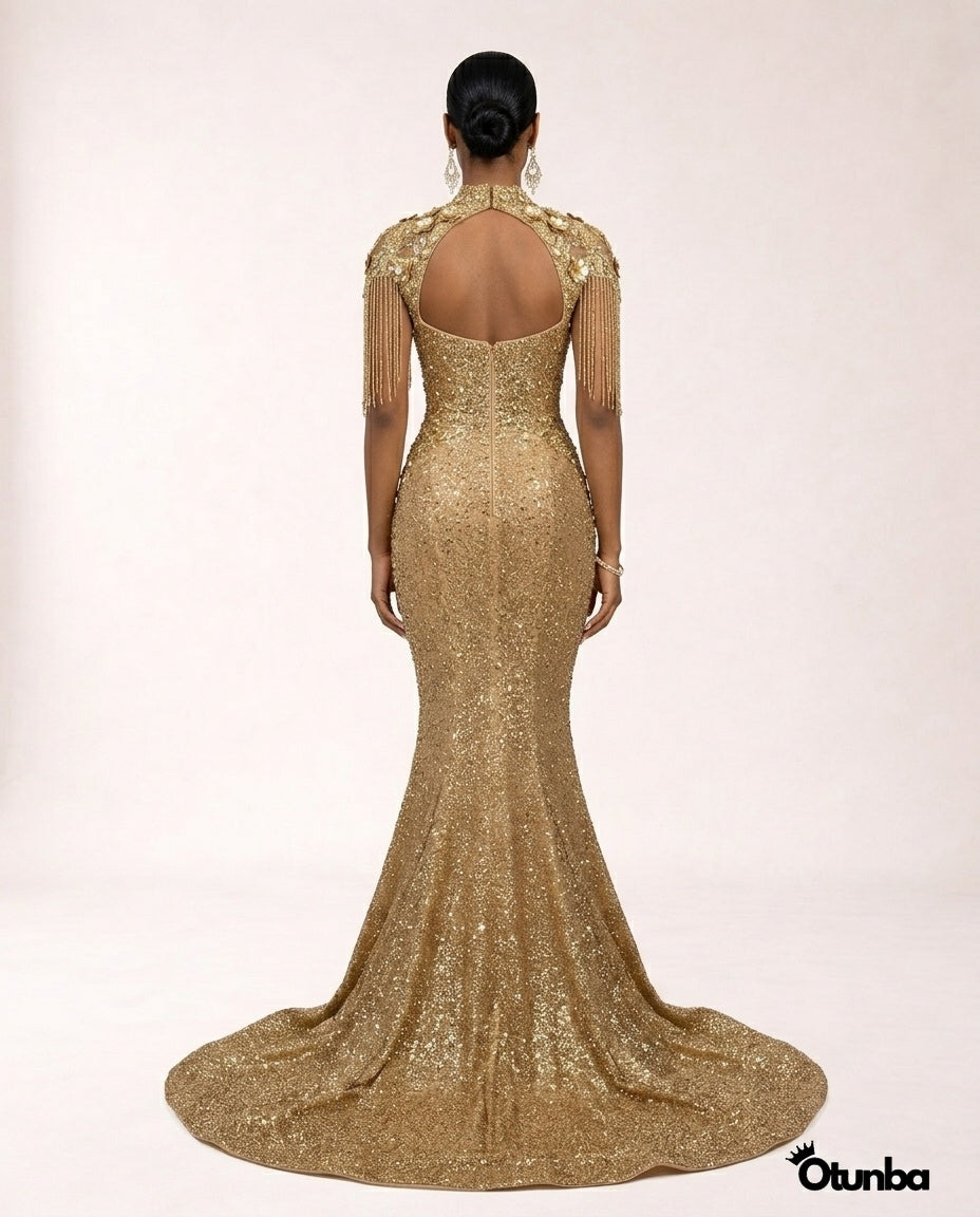 Luxury Glitter Prom Dress | Gold