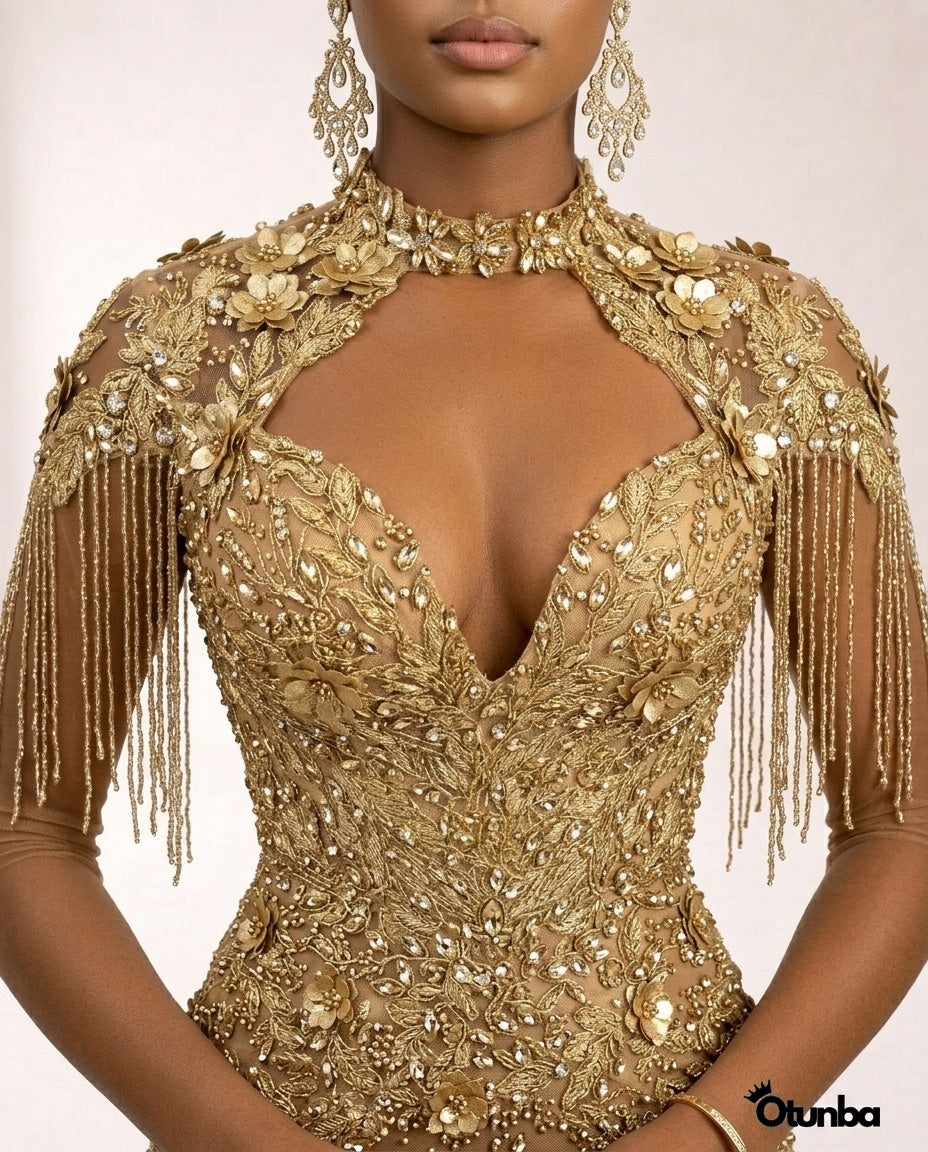 Luxury Glitter Prom Dress | Gold