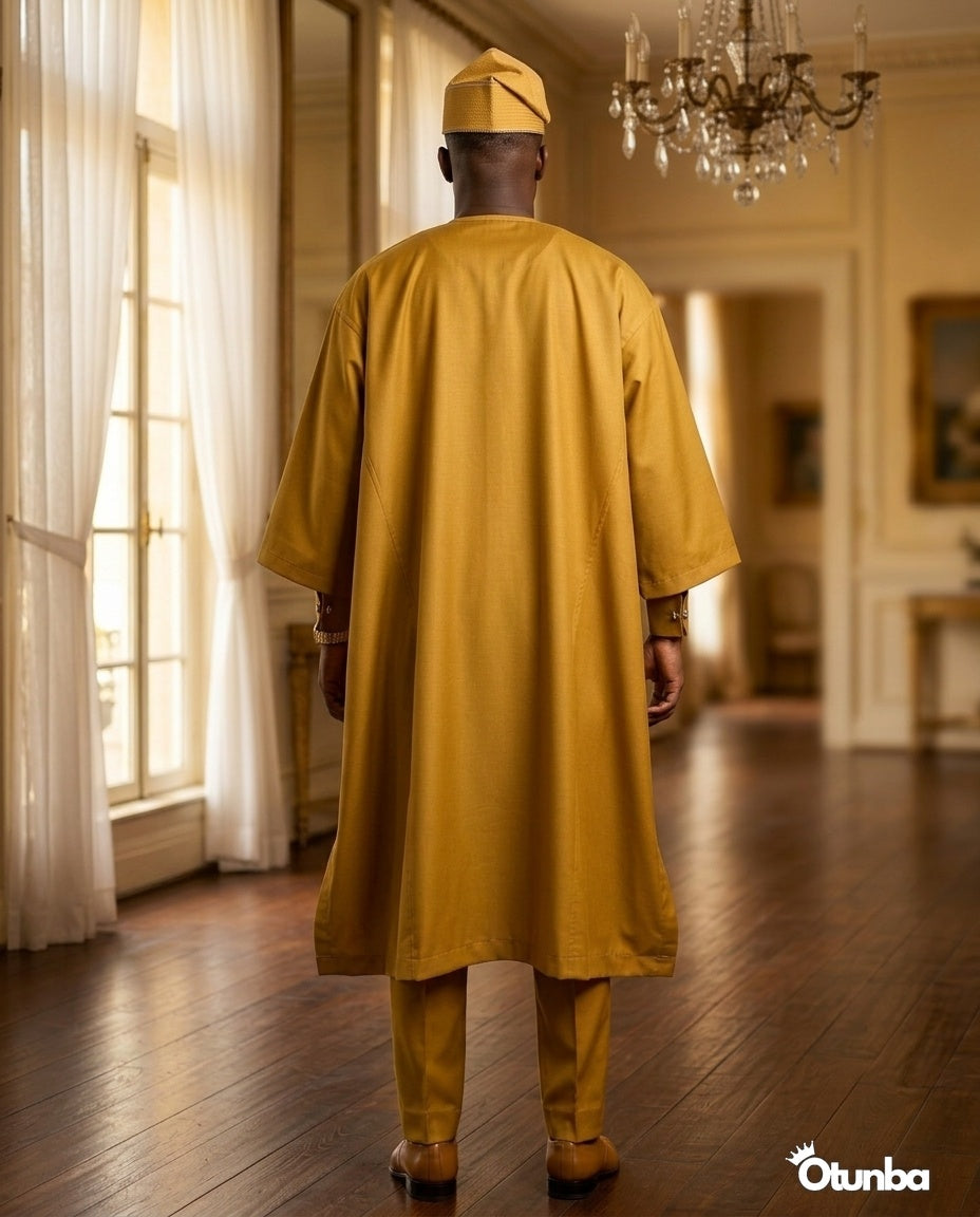 Luxury Gold Agbada | Custom Size |  Gold — Photo 448 | OTUNBA Luxury Fashion
