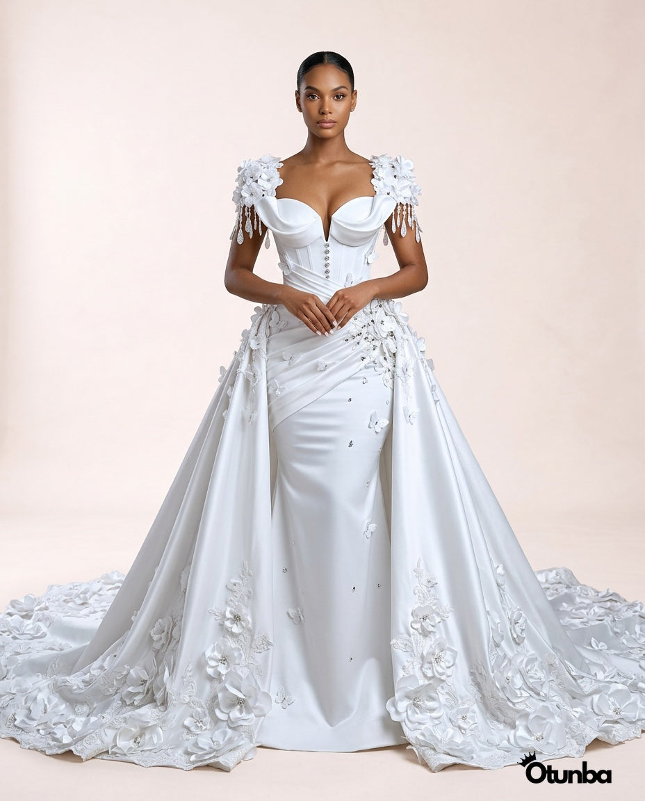 Luxury Gorgeous Mermaid Long Train Wedding Dress