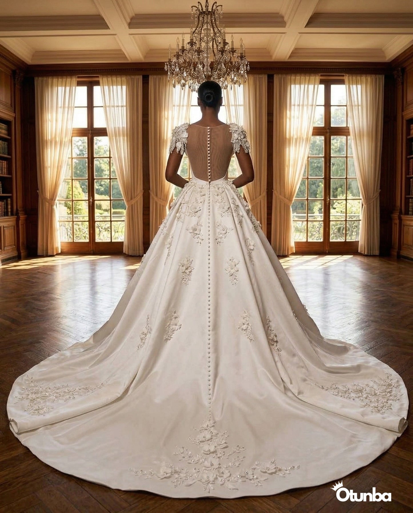 Luxury Gorgeous Mermaid Long Train Wedding Dress | Detachable Train — Social 1 | OTUNBA Luxury Fashion