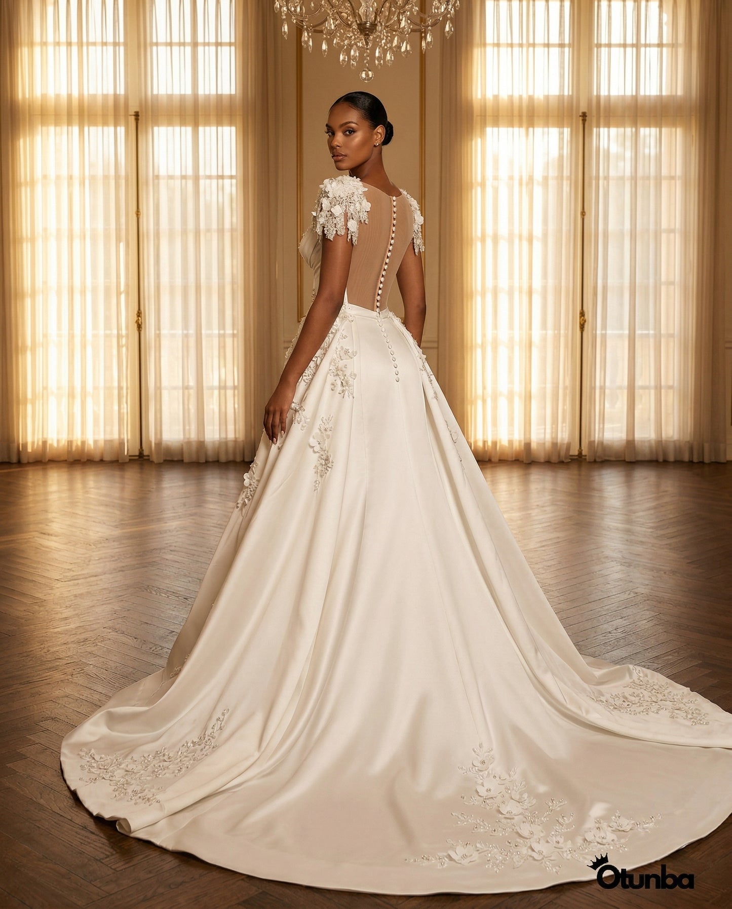 Luxury Gorgeous Mermaid Long Train Wedding Dress | Detachable Train — Social 5 | OTUNBA Luxury Fashion