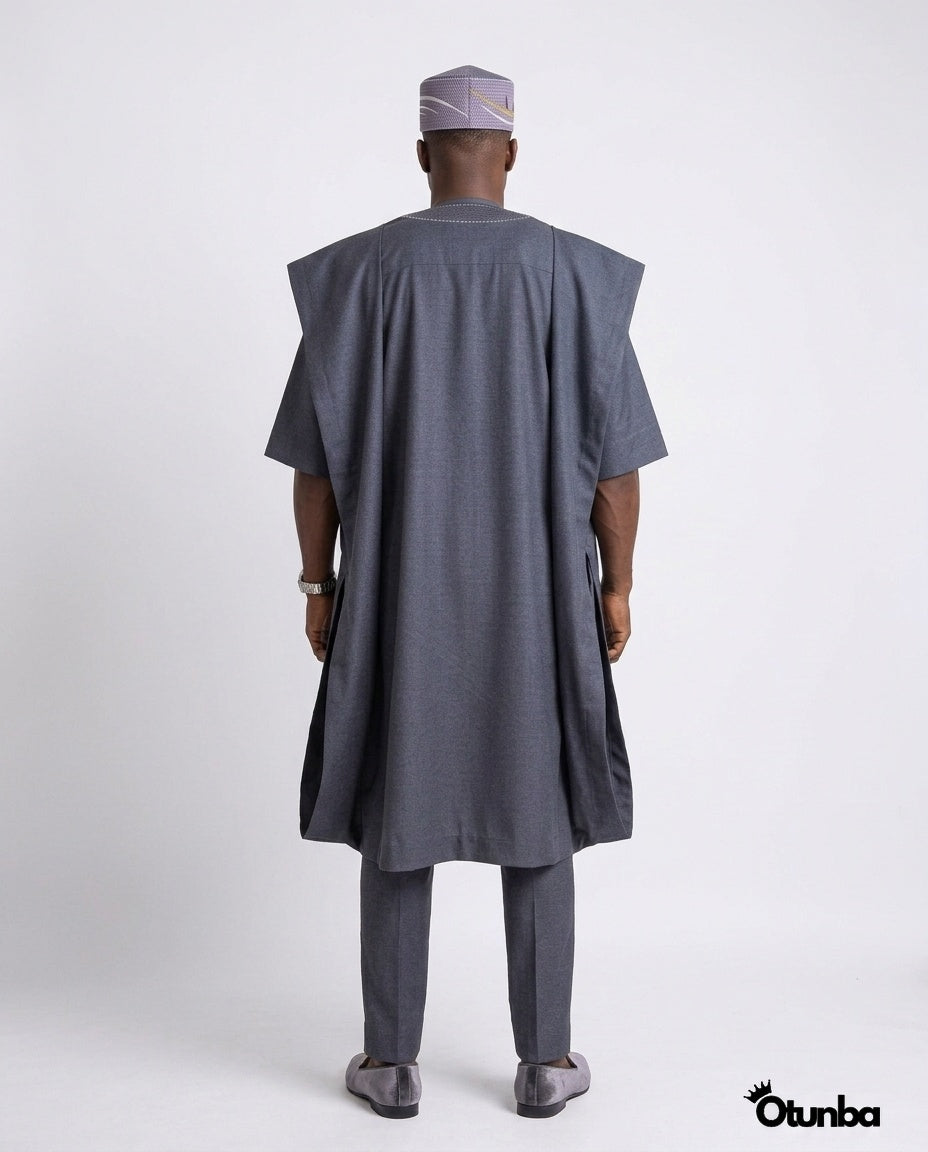 Luxury Grey Agbada | Custom Sizing | Grey — Photo 456 | OTUNBA Luxury Fashion