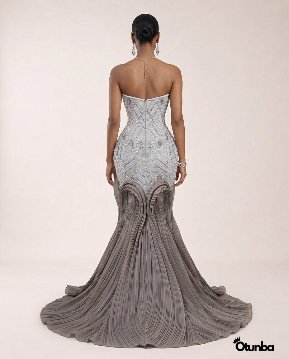 Luxury Long Sequin Mermaid Prom Dress | Silver — Photo 4 | OTUNBA Luxury Fashion