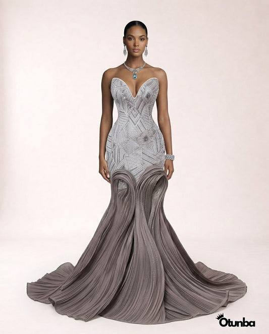 Luxury Long Sequin Mermaid Prom Dress | Silver — Photo 5 | OTUNBA Luxury Fashion