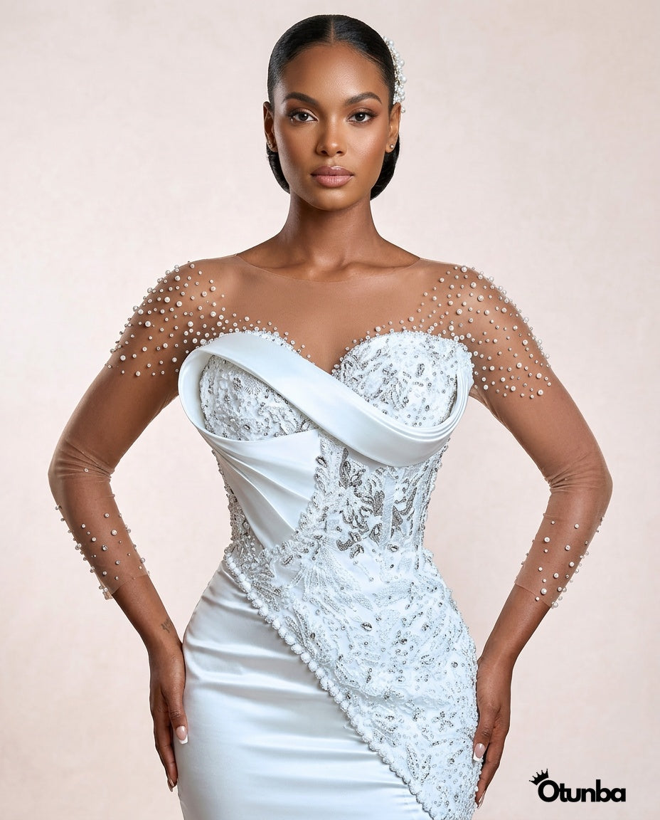 Luxury Mermaid Wedding Dress | Silver Stoning  OTUNBA