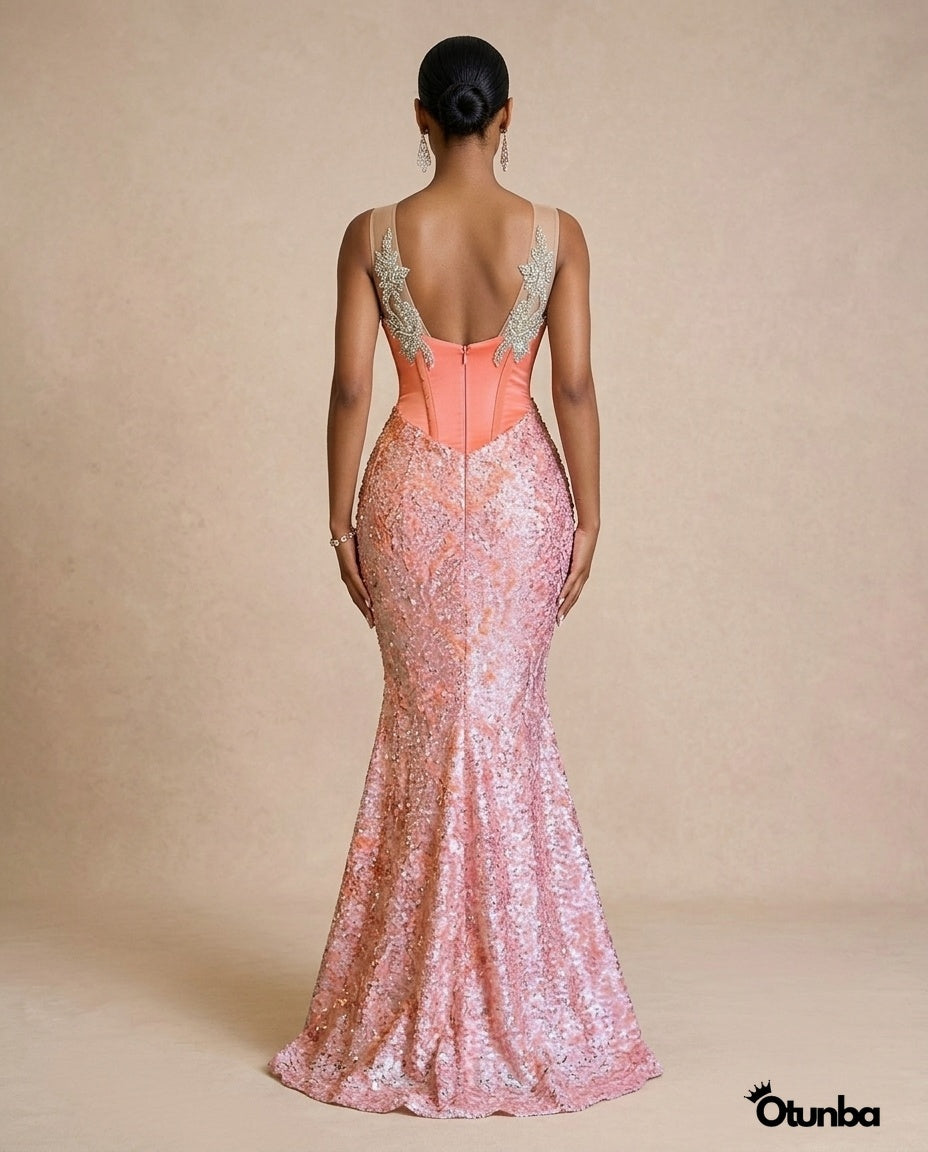 luxury pink dress Luxury Party Beaded Lace Dress