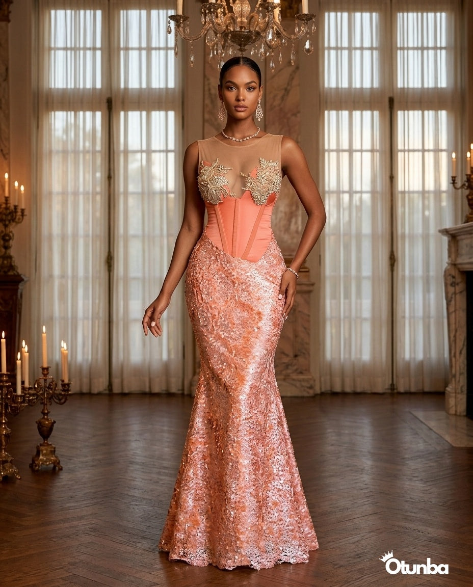 Luxury Party Beaded Lace Dress