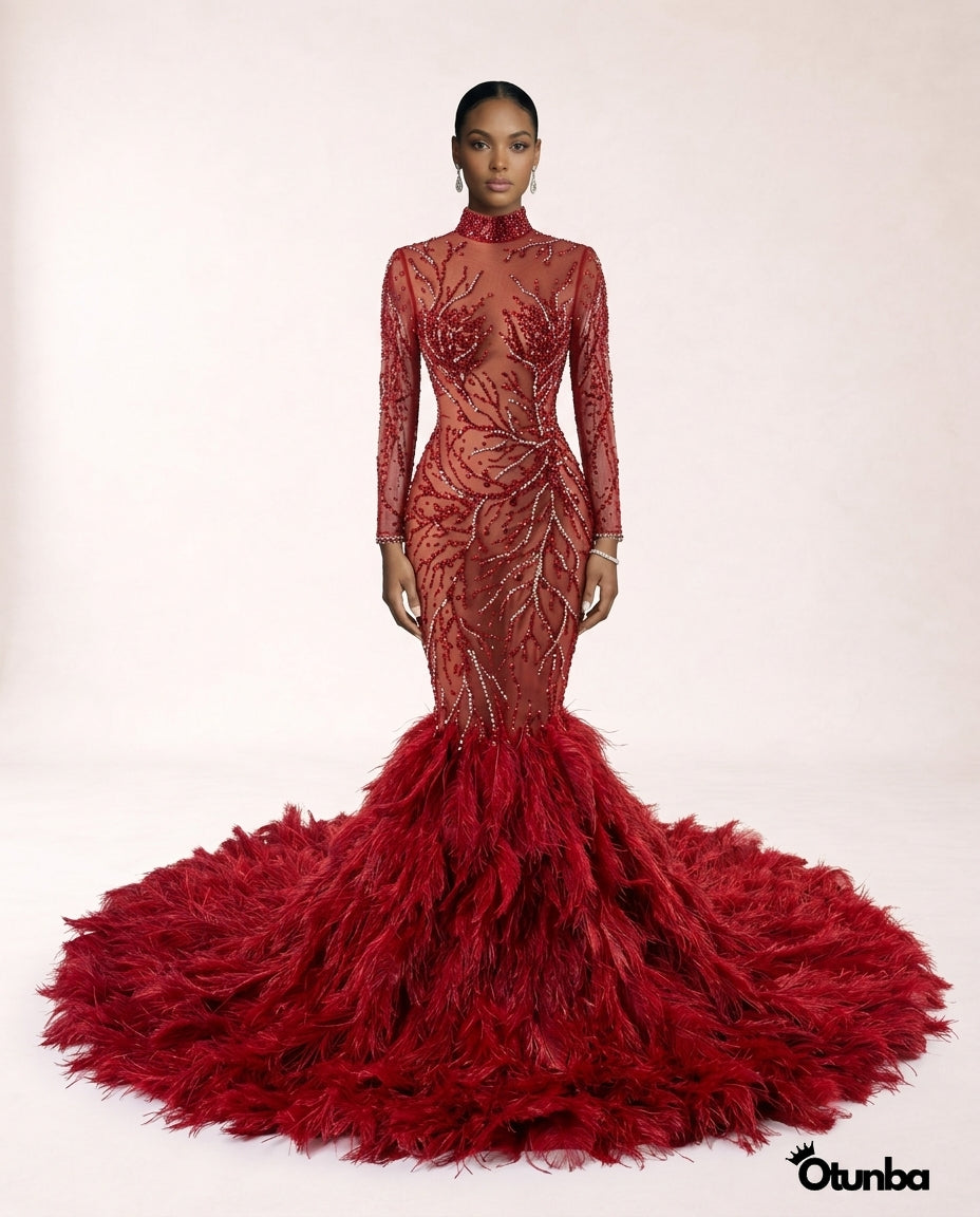 Luxury Prom Sexy Dress | Red — Photo 4 | OTUNBA Luxury Fashion