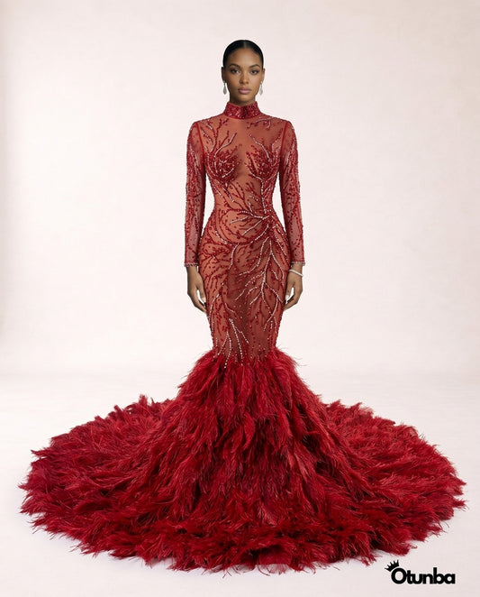 Luxury Prom Sexy Dress | Red — Photo 4 | OTUNBA Luxury Fashion