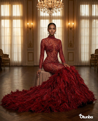Luxury Prom Sexy Dress | Red — Social 1 | OTUNBA Luxury Fashion
