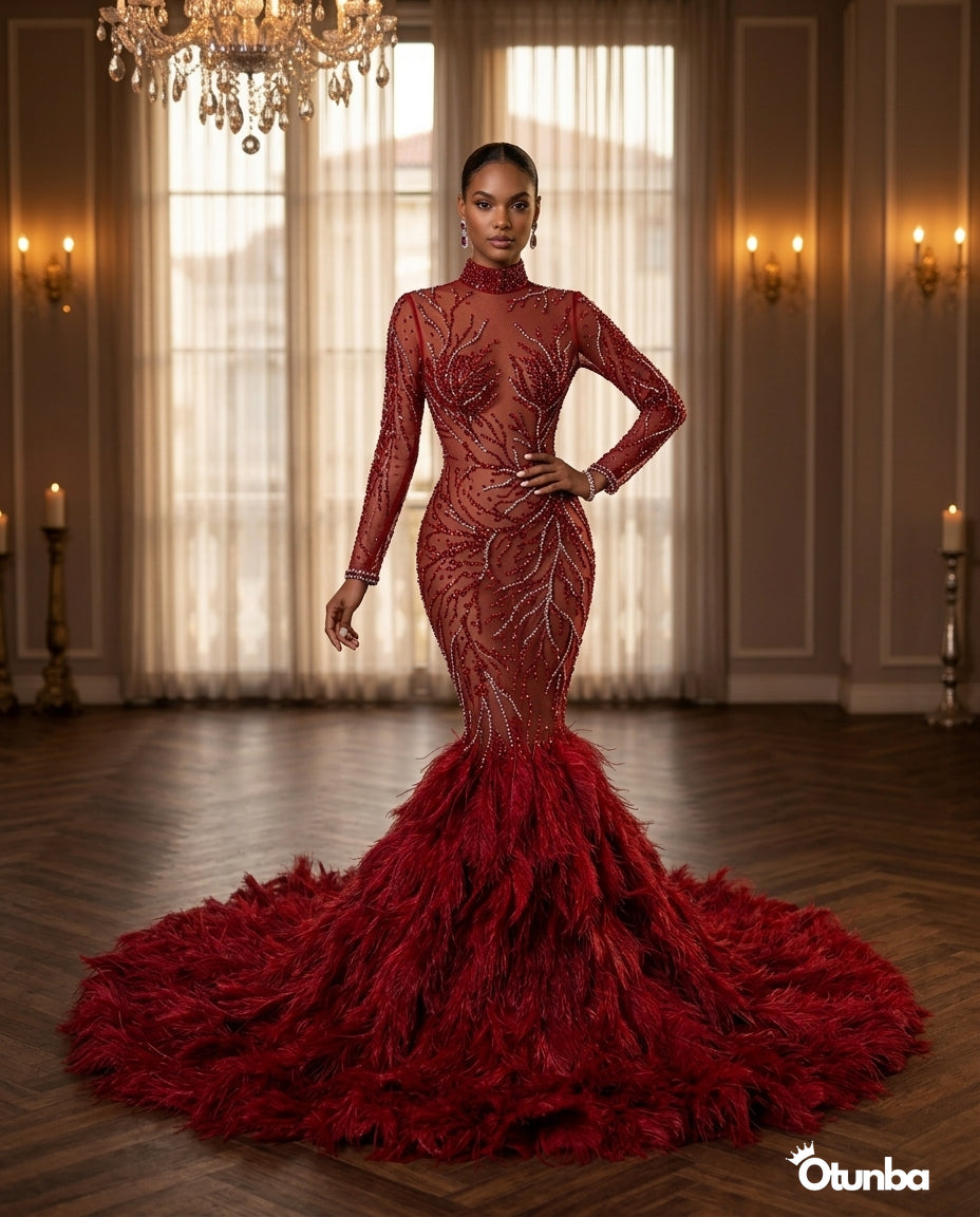 Luxury Prom Sexy Dress | Red — Social 2 | OTUNBA Luxury Fashion