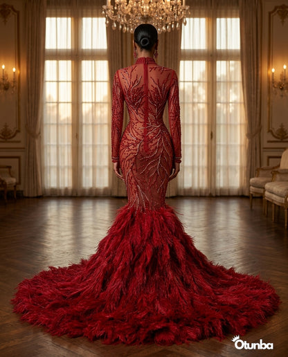Luxury Prom Sexy Dress | Red — Social 5 | OTUNBA Luxury Fashion