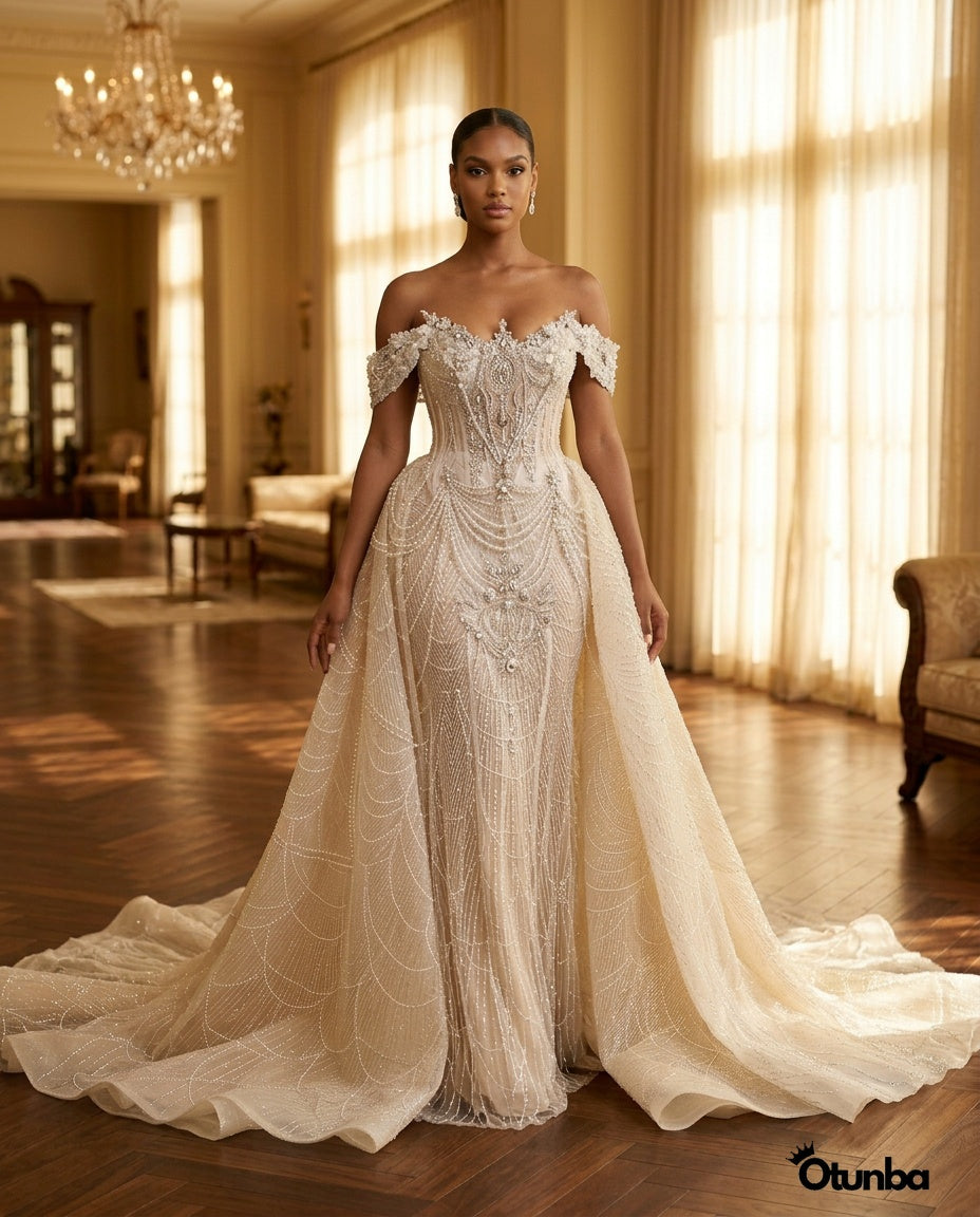Luxury Sequin Wedding Dress | Detachable Tail — Social 4 | OTUNBA Luxury Fashion