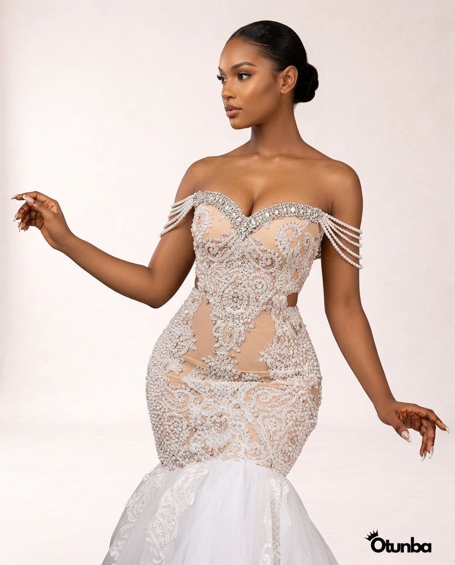 Luxury Shiny Beaded Wedding Dress