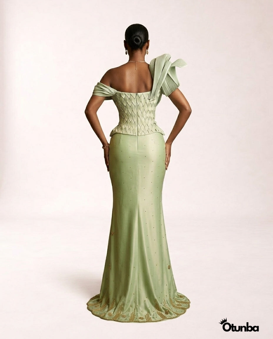 green emerald velvet dress HEDY MINT SATIN CORSET DRESS – Arelia's Dream