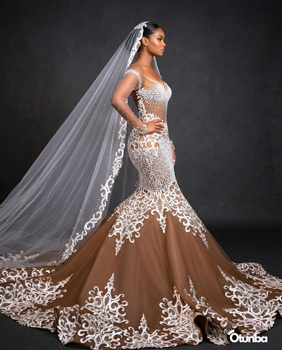 Luxury White Lace Wedding Dress