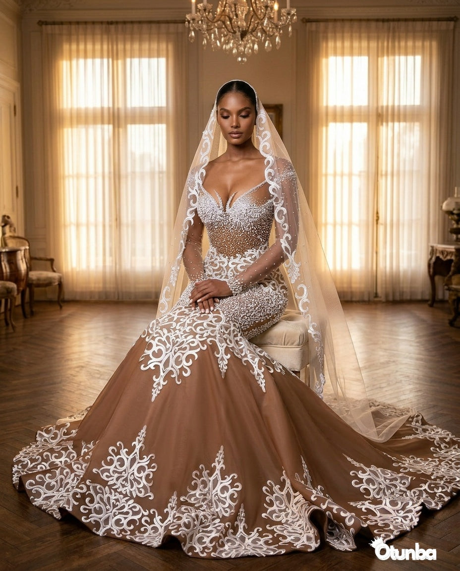 Luxury White Lace Wedding Dress