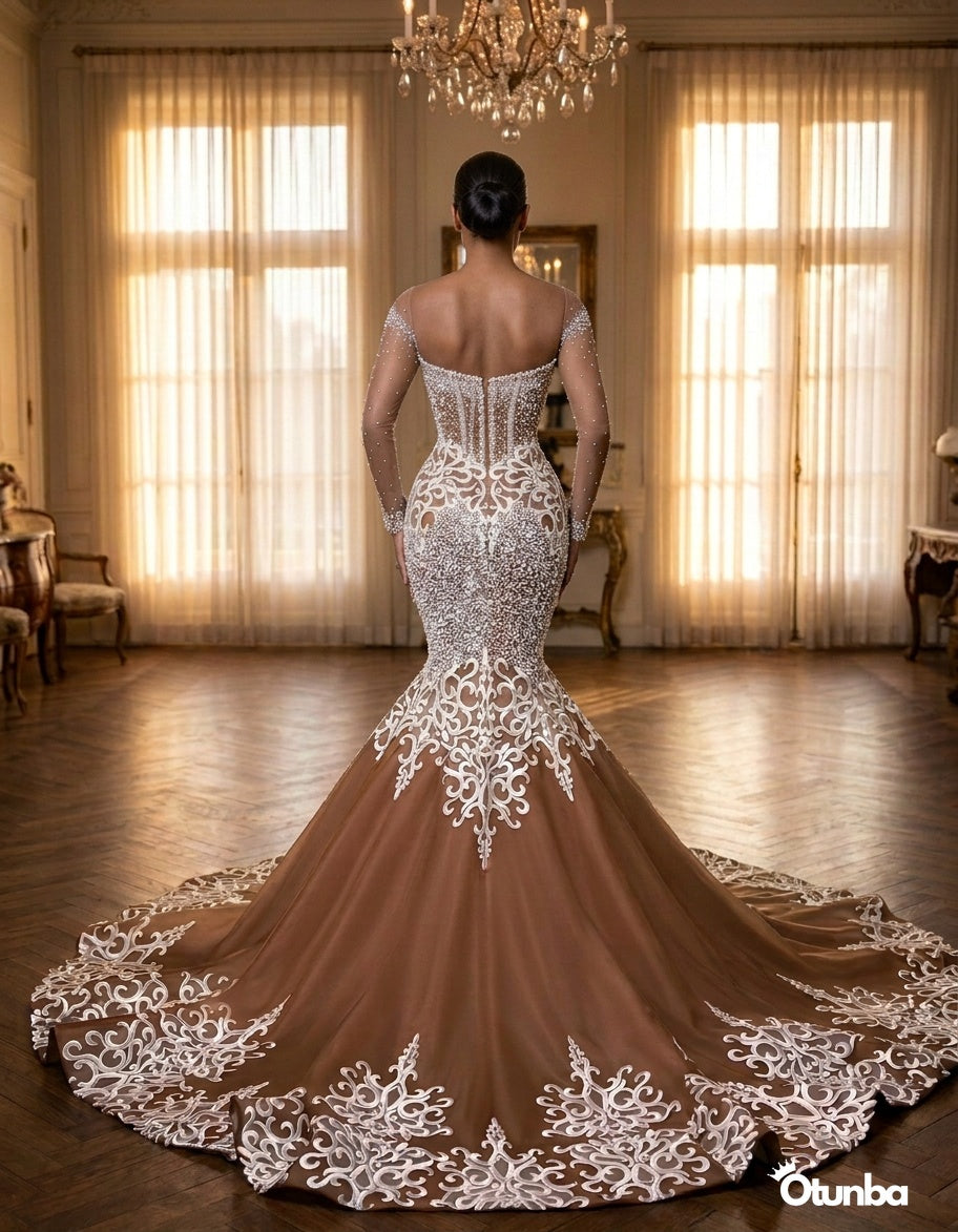 Luxury White Lace Wedding Dress