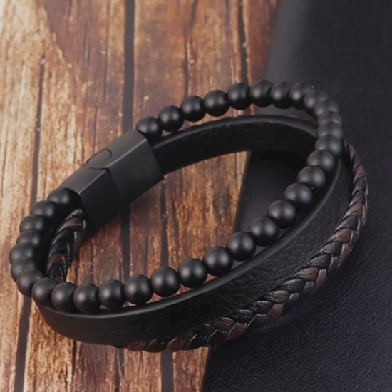 Sleek PU Leather Bracelet for Men