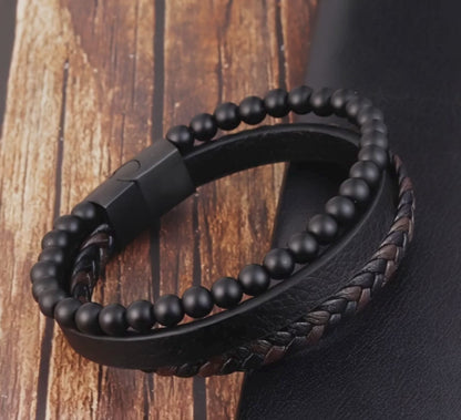 Sleek PU Leather Bracelet for Men