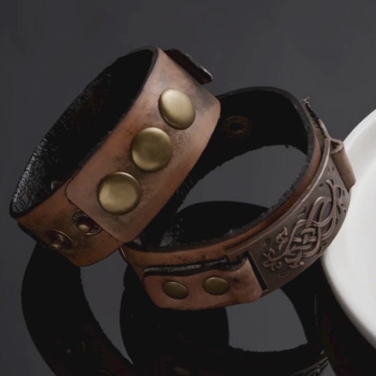 Punk Geometric Square Leather Bracelet