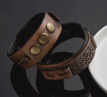 Punk Geometric Square Leather Bracelet