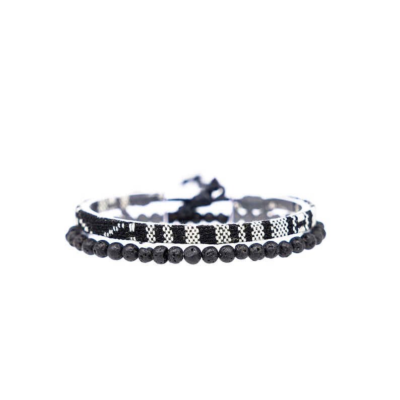 Handmade Boho Summer Festival Bracelet for Men | Black