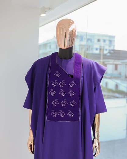 Purple Agbada for Men, African Suit, Wedding Attire, Custom Sized Agbada