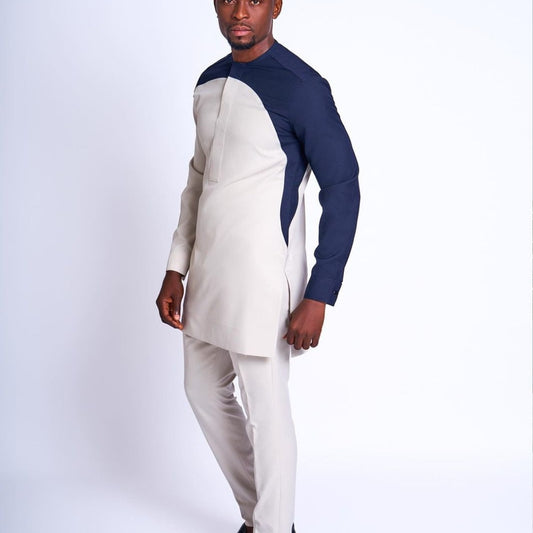 African Men Kaftan, Custom-Sized Kaftan, Nigerian Clothing for Men, Elegant Grey Kaftan
