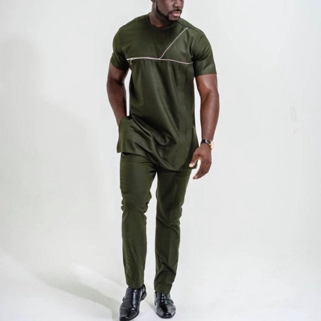 African Men's Kaftan | Custom Senator Wear | Green