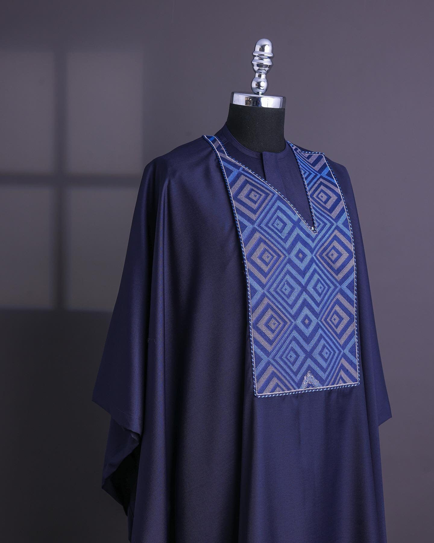 Luxury Blue Agbada Suit, Custom Nigerian Attire, African Fashion for Men, Traditional Agbada Outfit